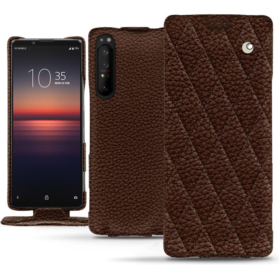 Thumbnail - Noreve Lederschutzhülle vertikal (Sony Xperia 1 II), Smartphone Hülle, Braun