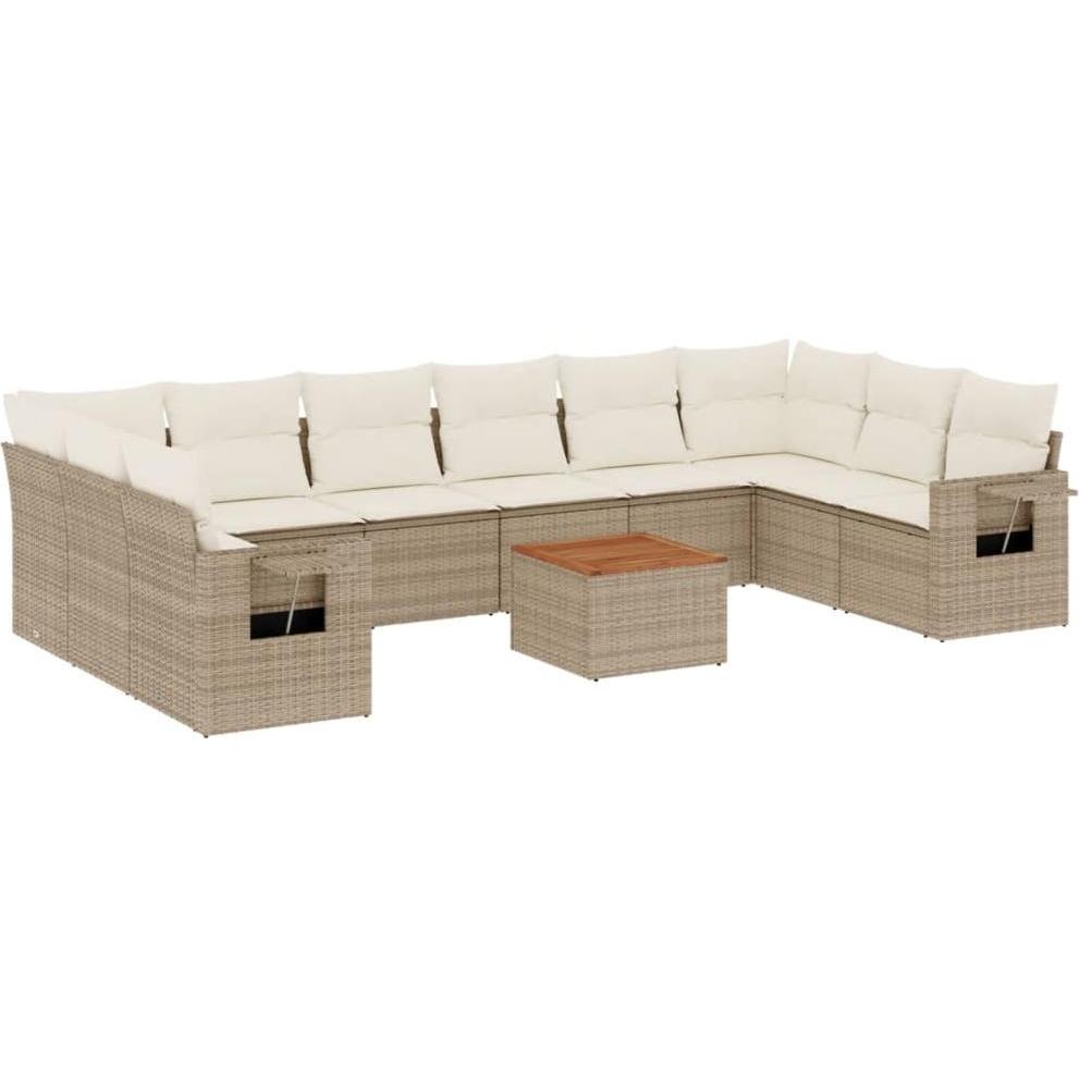 VidaXL, Gartenlounge, 10-tlg. Garten-Lounge-Set mit Kissen