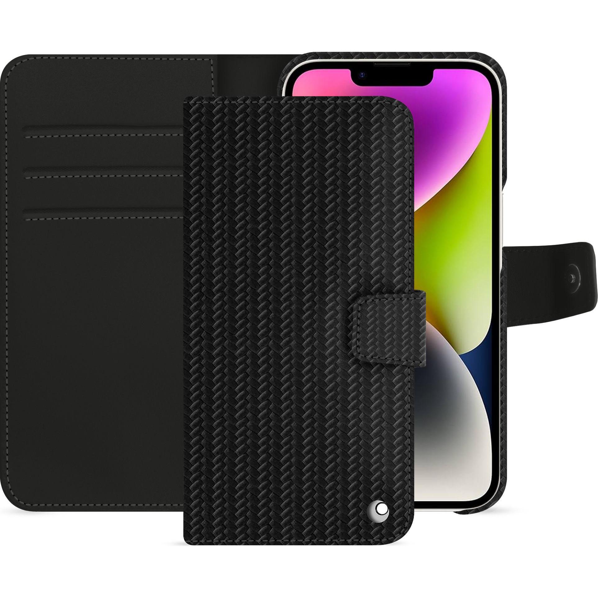 Noreve Lederschutzhülle Apple iPhone 15 Plus (Apple iPhone 15 Plus), Smartphone Hülle, Schwarz