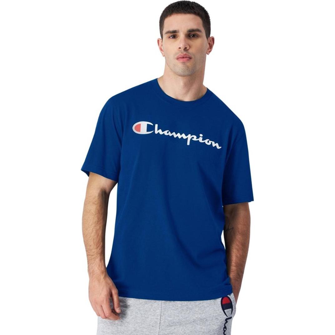 Champion, Herren, Shirt, Koszulka męska SS Tee niebieska 220256 BS008 S, Blau, (S)