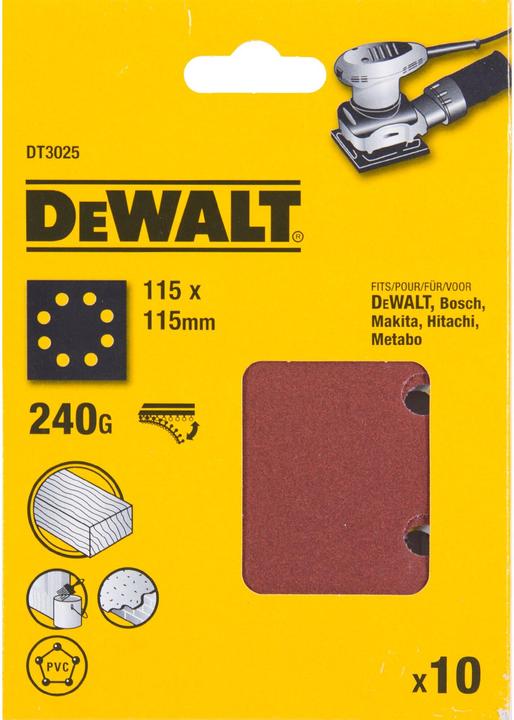 Actual product image DeWalt Sandpaper Klettfix (240)