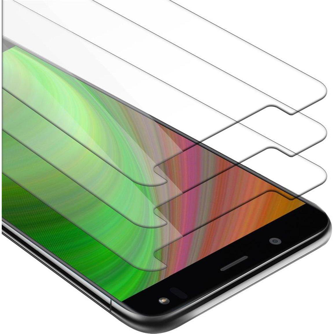 Cadorabo Displayschutzglas (3 Stück, BQ Aquaris U2, BQ Aquaris U2 Lite), Smartphone Schutzfolie, Transparent