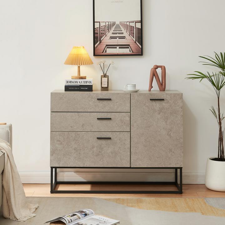 Produktbild En.Casa Sideboard Lavangen 75x100x35 cm Betonoptik, hell