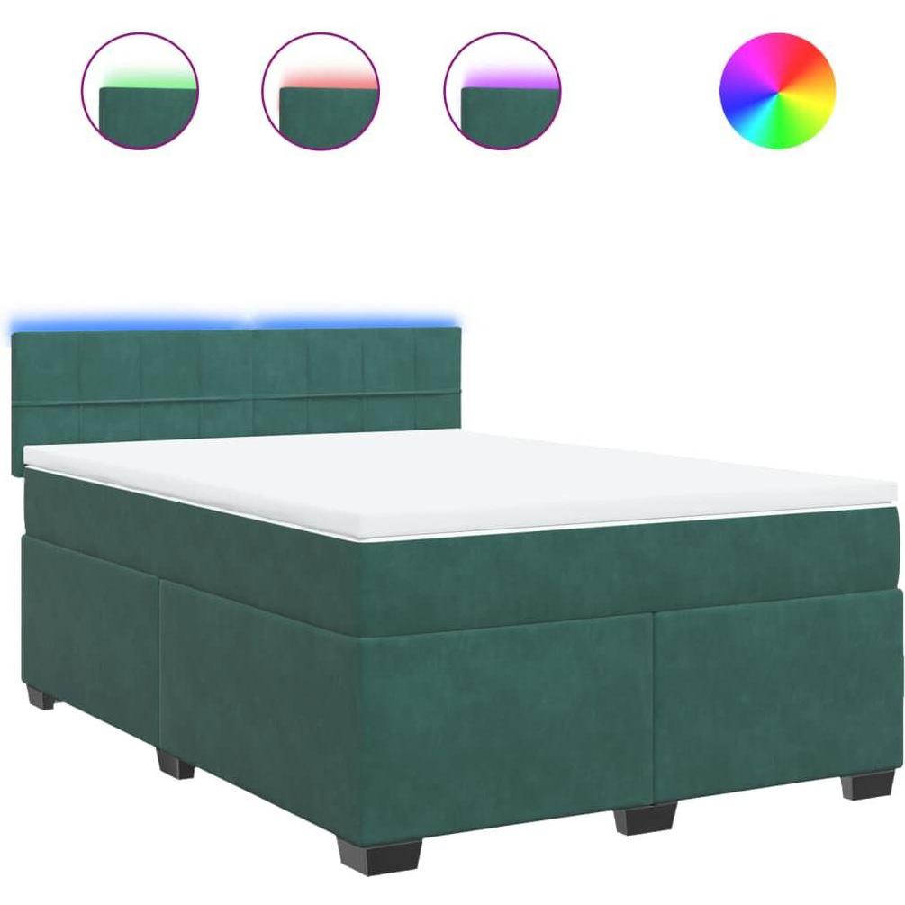 Thumbnail - VidaXL, Bett, Bo x springbett mit Matratze 160 x 200 cm Samt (160 x 200 cm)