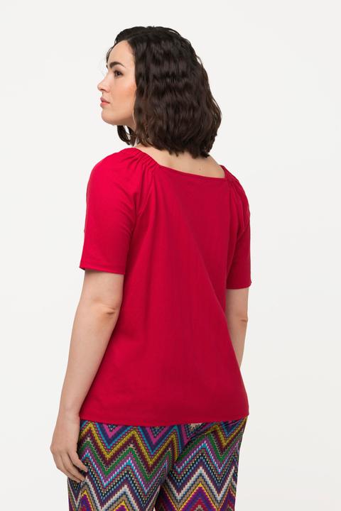 Produktbild Ulla Popken Shirtbluse, Kräuselungen, V-Ausschnitt, Halbarm (50, 52)