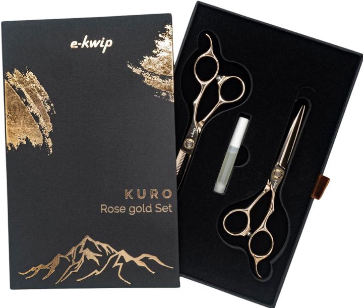 Actual product image E-kwip Kuro SET 5.5" hair scissors and mo (13.97 cm)