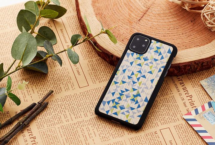 Actual product image Man&Wood SmartPhone case iPhone 11 Pro blue triangle black (Apple iPhone 11 Pro)