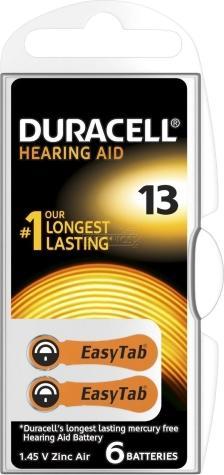 Produktbild Duracell DA13 ACUSTICA Einwegbatterie Zink-Luft (6 Stk., AA)