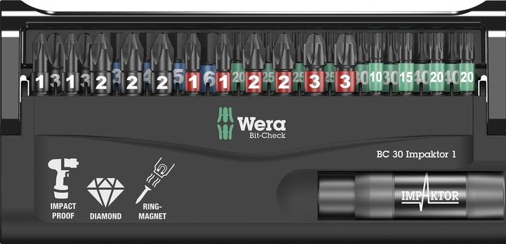 Produktbild Wera Bit-Check 30 Impaktor 1 (Kreuz Phillips PH, Kreuz Pozidriv PZ)