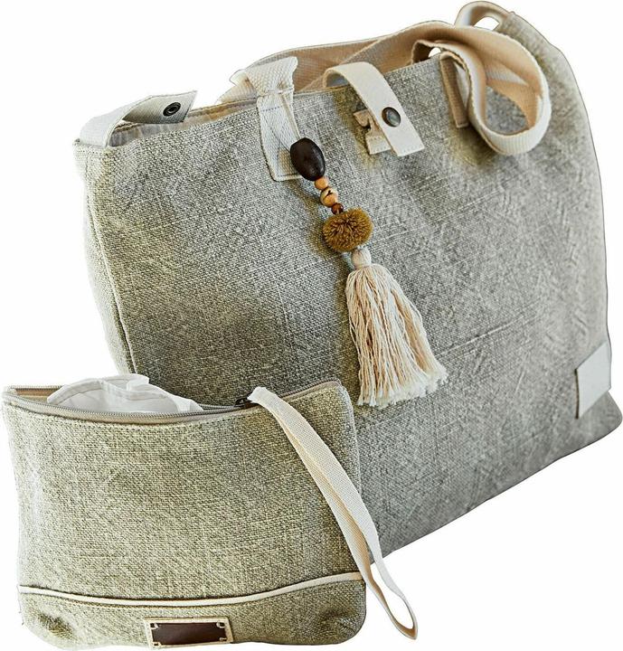 Produktbild Loberon Tasche 2er Set Cravanche grün/beige