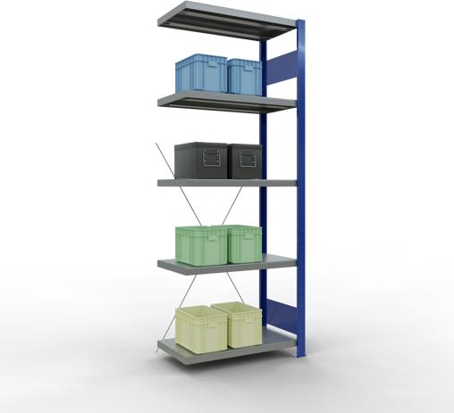Produktbild Schulte Lagertechnik Stecksystem Anbauregal MULTIplus250 mit Kreuzstrebe