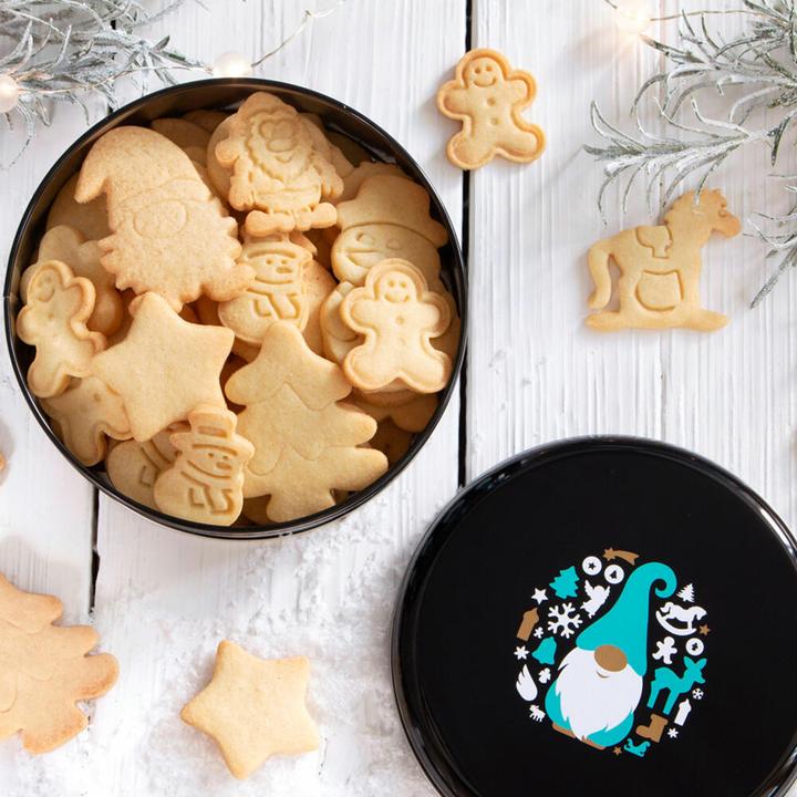 Immagine prodotto Städter Elfo di Natale in latta ø 16,5 cm / H 8 cm Colorato Rotondo