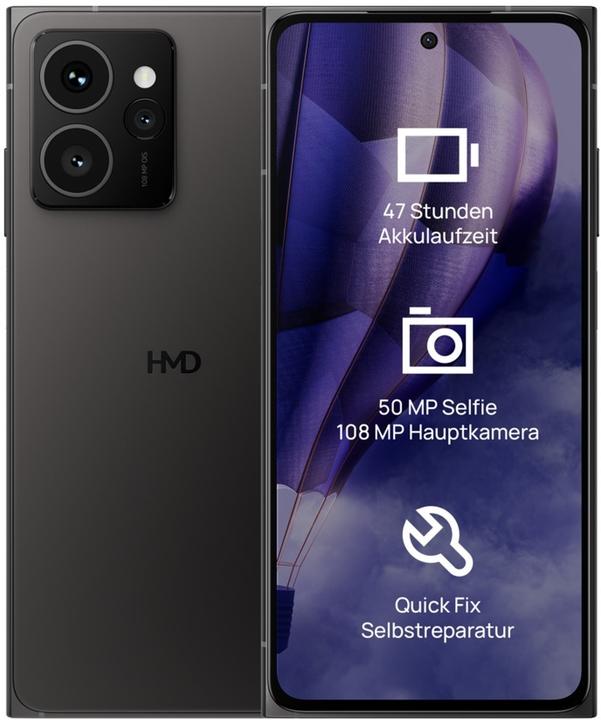 Productafbeelding HMD Skyline (256 GB, Gedraaid zwart, 6.55", SIM + eSIM, 5G)