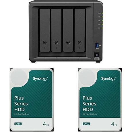 Synology DS425+ DiskStation + 8 TB 2x Plus 3.5"" SATA 6Gb/s Festplatte 4 TB (2 x 4 TB), NAS