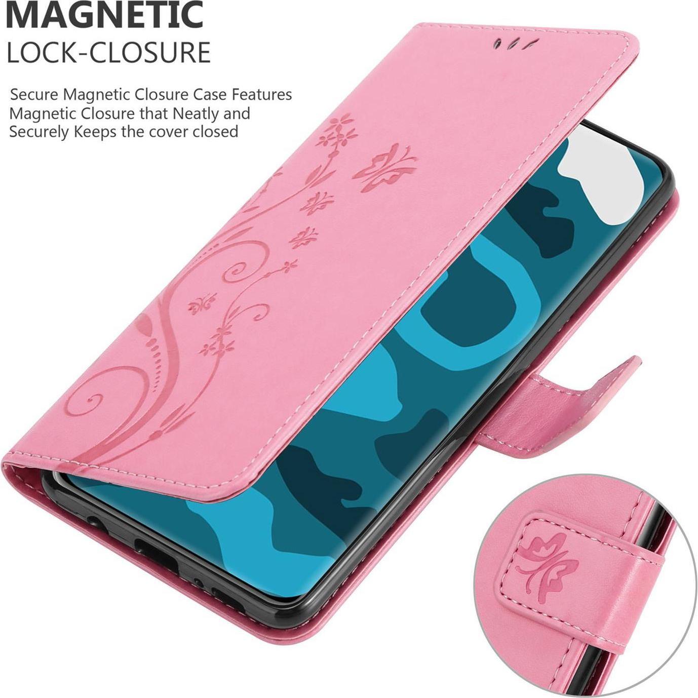 Thumbnail - Cadorabo Flower Book Cover (Huawei P40 Pro), Smartphone Hülle, Rosa