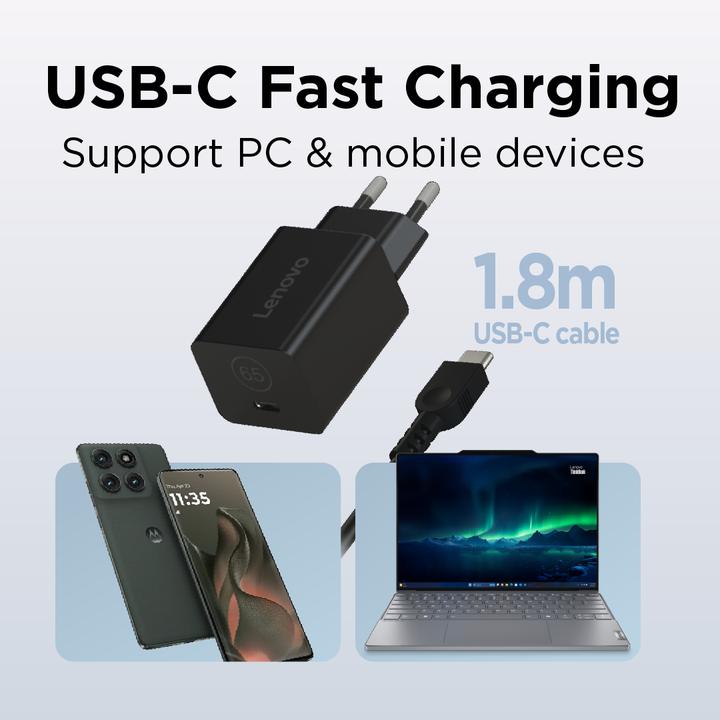 Actual product image Lenovo GaN Nano 65W Adapter (P) (65 W)