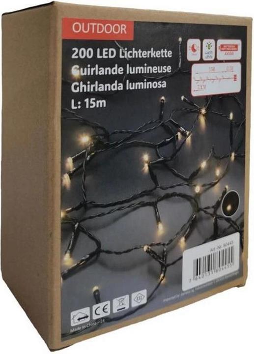 Actual product image GuGus LED outdoor light chain 200 LED warm white light Length 15m (15 m)
