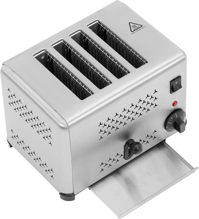 Produktbild Royal Catering Gastronomie-Toaster 4 Scheiben 1800 W Timer Krümelschublade Edelstahl