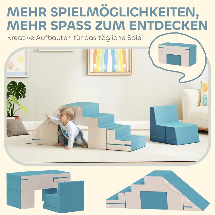 Produktbild Aiyaplay Schaumstoffbausteine Samt, Schaumstoff Blau