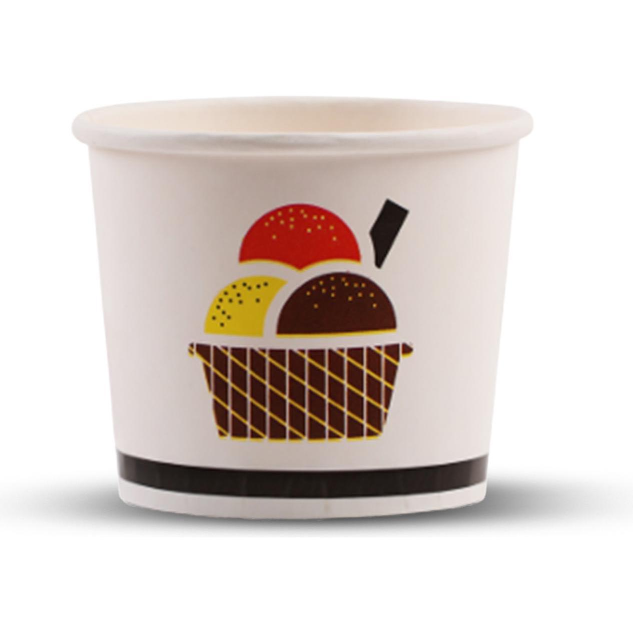 TeCup, Einweggeschirr, Pappbecher, Eisbecher, Dessertbecher 200 cc (200 ml)