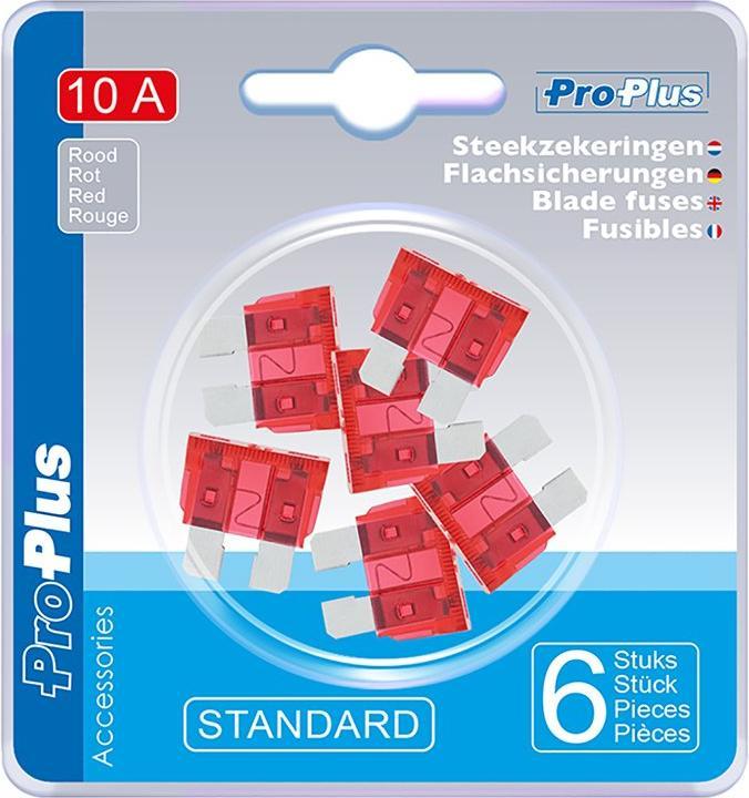 ProPlus Flachsicherungen Standard 10A rot 6 Stück im Blister