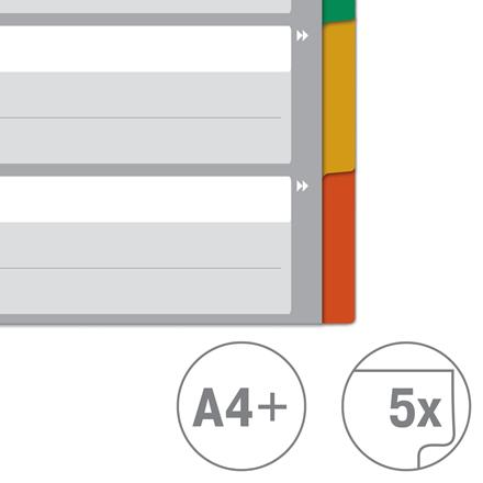 Produktbild von Register 5 Taben, A4, 1-5