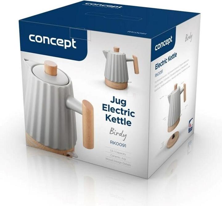 Produktbild Concept Czajnik elektryczny ceramiczny RK0091 szary (1.50 l)