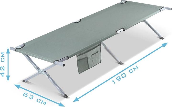 Actual product image Stahlwerk Camping lounger 150 kg 190x63 cm camp bed Camping bed Folding lounger Folding bed