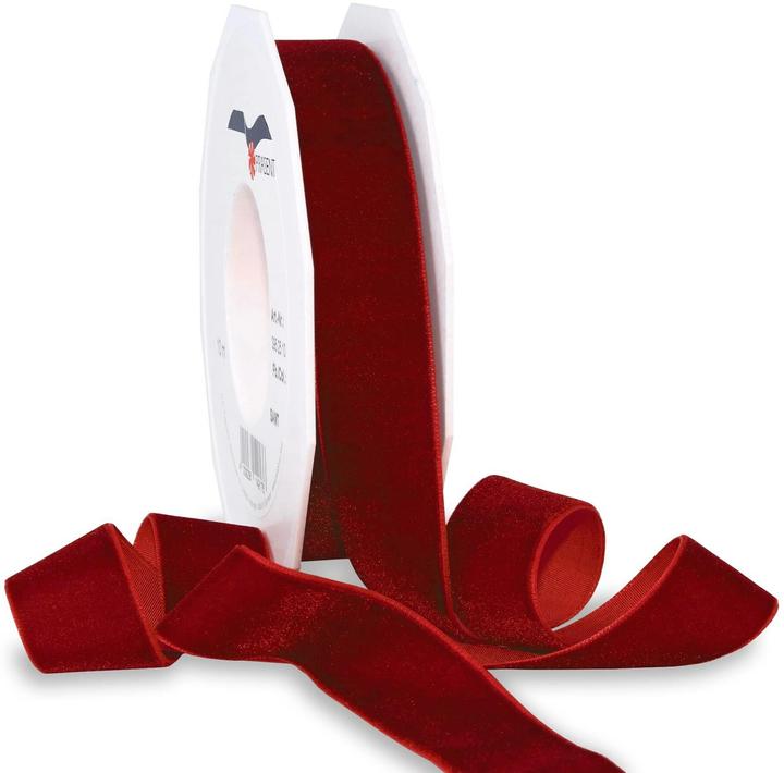 Actual product image Pattberg Velvet gift ribbon 25 mm x 10 m, Bordeaux (1x)