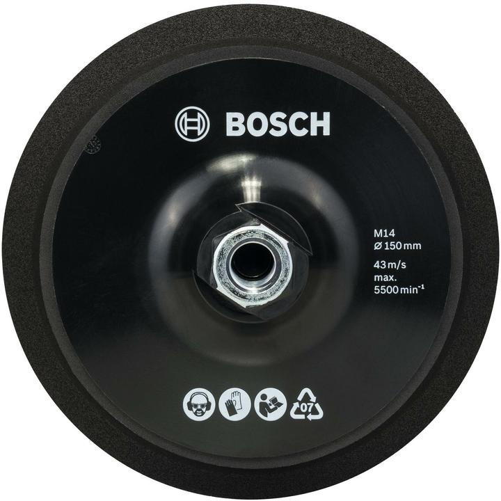 Bosch Professional Zubehör Backing pad M 14, Ø 150 mm, with Velcro fastening system