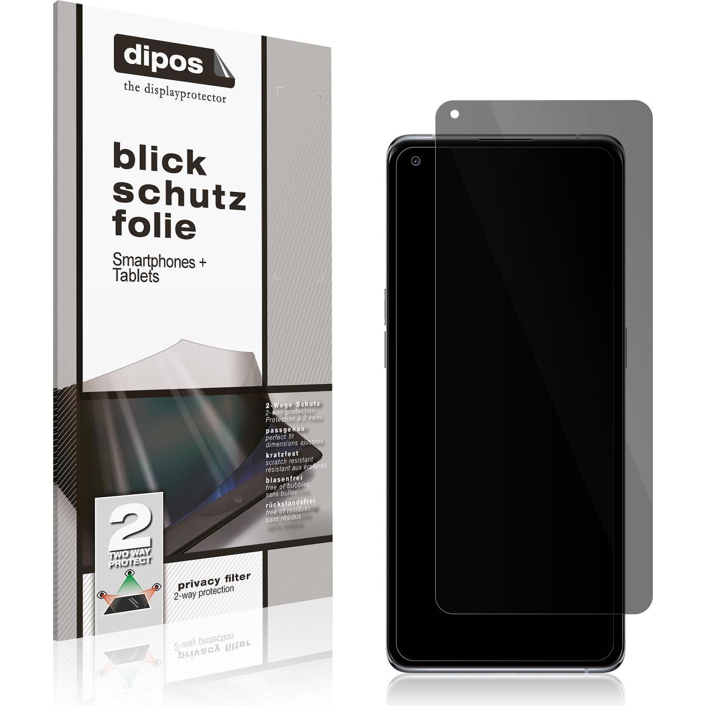Dipos Blickschutzfolie 2-Way Anti-Shock (1 Stück, Oppo Find X5 Pro), Smartphone Schutzfolie, Transparent