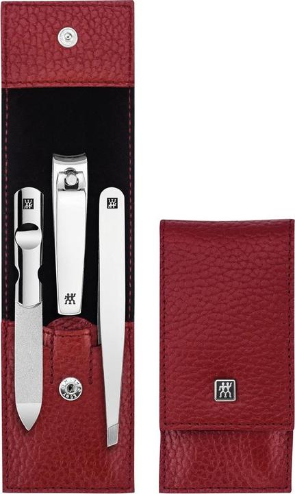 Actual product image Zwilling Classic Inox Travel Set - 3-piece leather case - red (Eau de parfum)