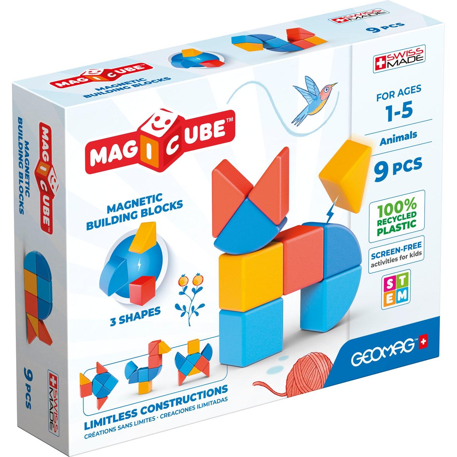 Geomag Shapes GREEN line Animals 9 Teile