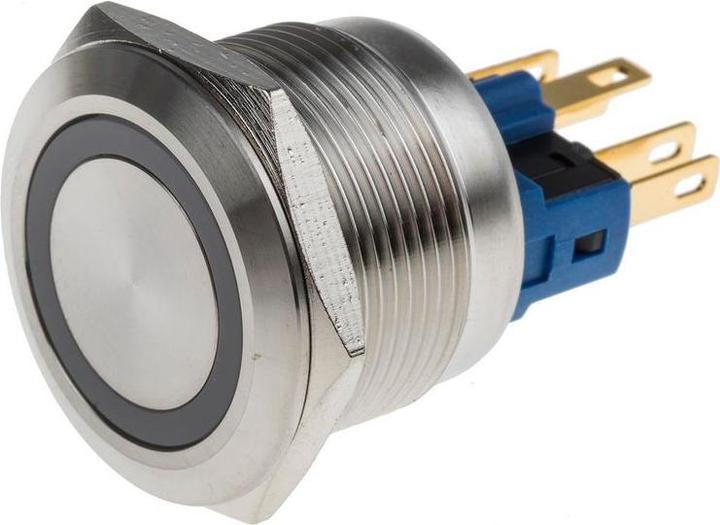 Produktbild RS PRO Switch Pushbutton Stainless Blue ring