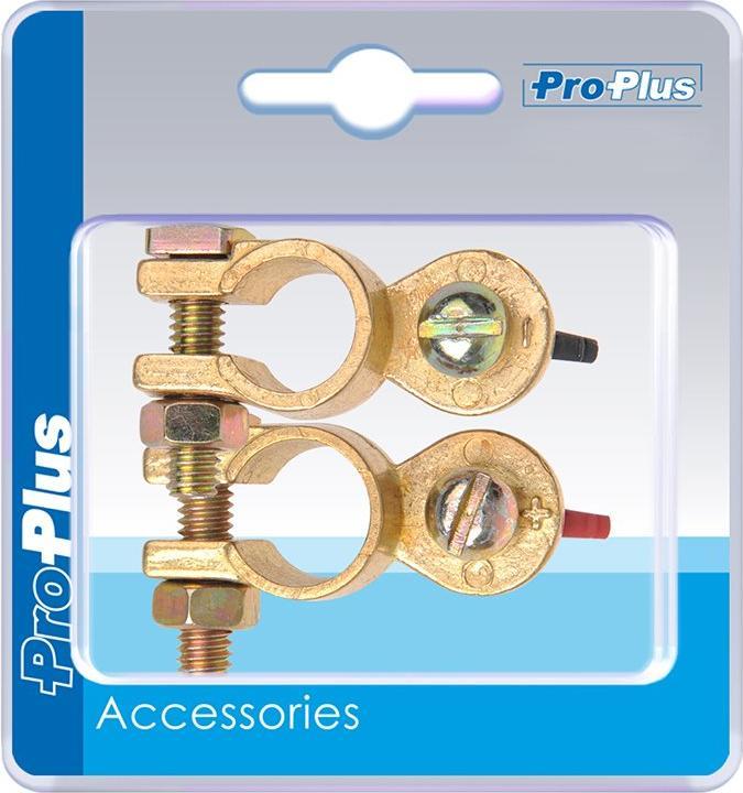 ProPlus Jeu de cosses de batterie (+) et (-) avec écrou papillon rouge/noir sous blister