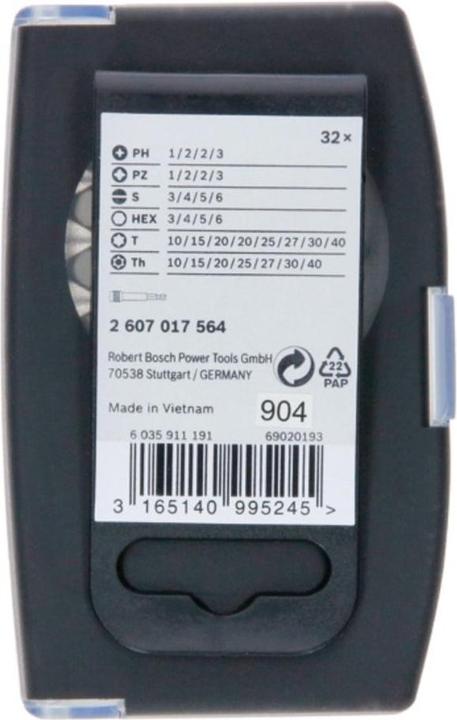 Produktbild Bosch Professional Zubehör Bit-Set (Bit-Halter, Innensechskant, Kreuz Pozidriv PZ, Kreuz Phillips PH)