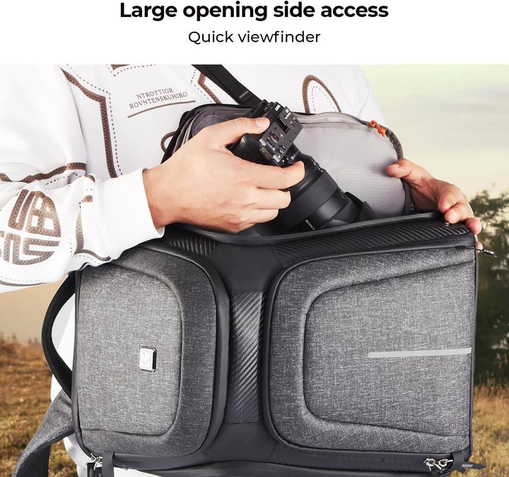 Actual product image K&F Concept Alpha Camera Backpack with 3-Side Access, Rain Cover, Laptop Compartment (Photo backpack, 26.50 l)