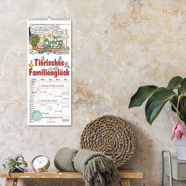 Produktbild Tierisches Familienglck 2026 (19 x 46 cm, Harter Einband, Deutsch)