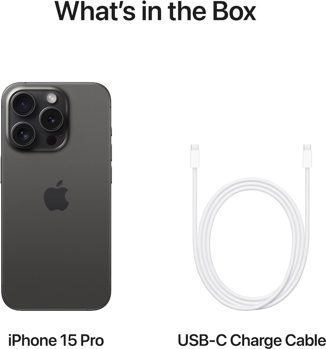Actual product image Apple iPhone 15 Pro (256 GB, Black Titanium, 6.10", SIM + eSIM, 48 Mpx, 5G)
