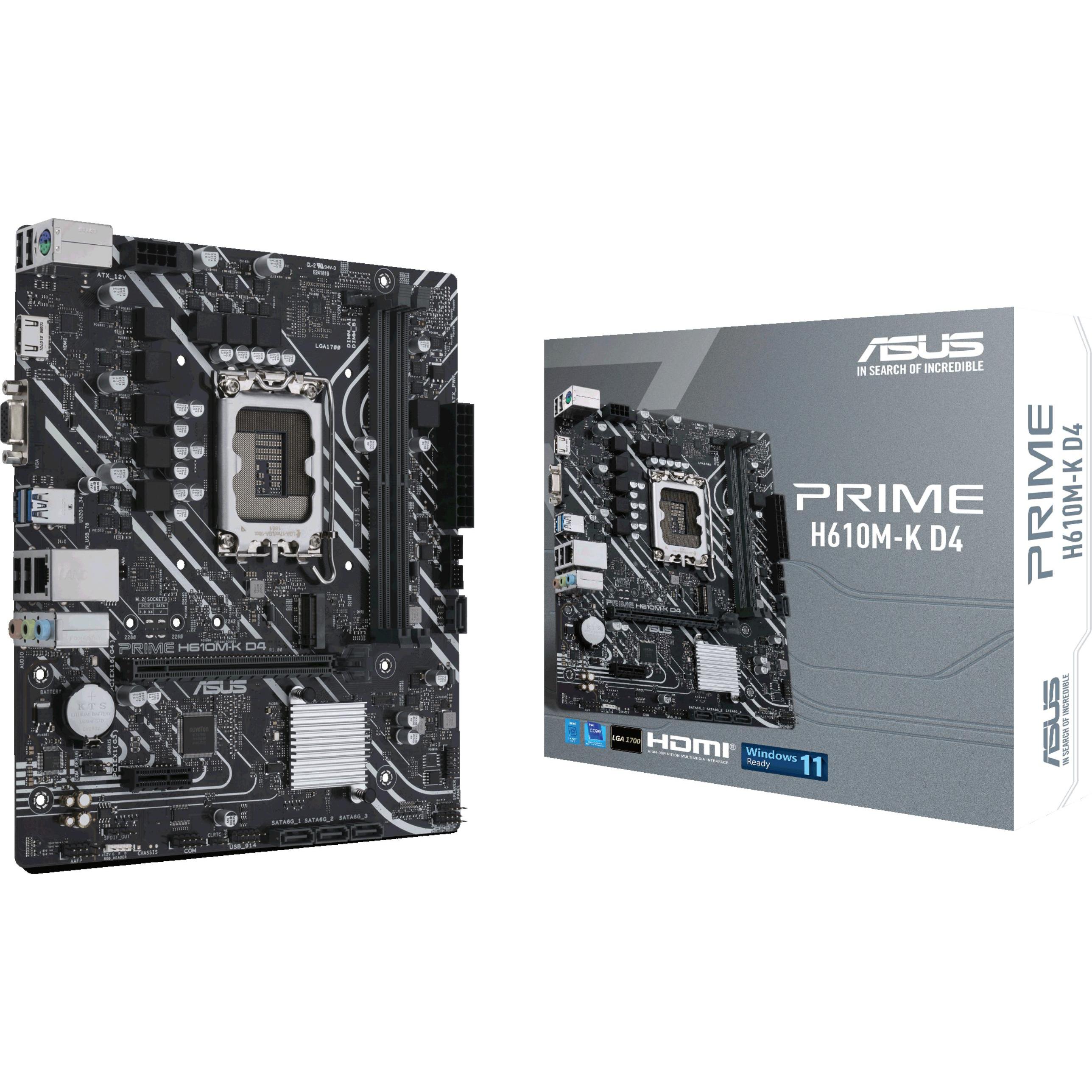 ASUS PRIME H610M-K D4 (LGA 1700, Intel H610, mATX), Mainboard