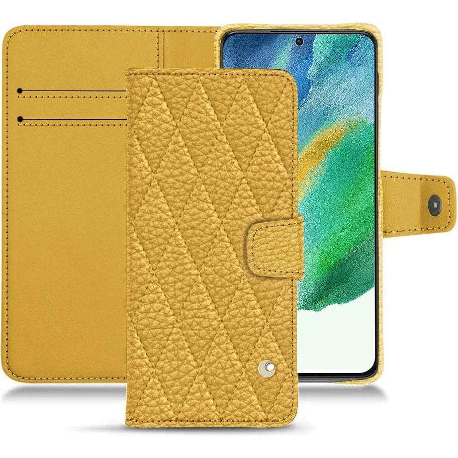 Noreve Lederschutzhülle Wallet (Samsung Galaxy S21 FE), Smartphone Hülle, Orange