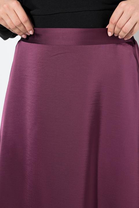 Image du produit Ulla Popken Jupe midi en satin, silhouette en A et ceinture confortable (50, 52)