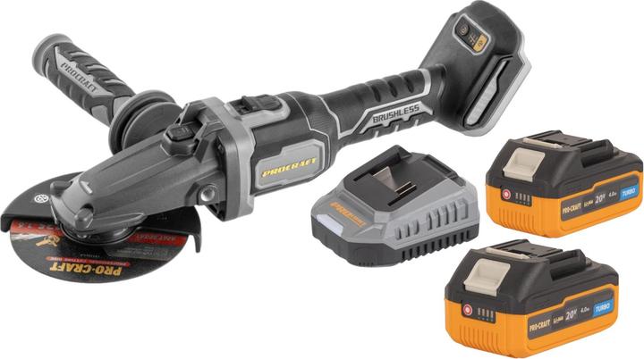 Image du produit Procraft Industrial AG125Cbb Meuleuse d'angle sans fil à tête plate 20 V 125 mm Brushless + 2x (125 mm)