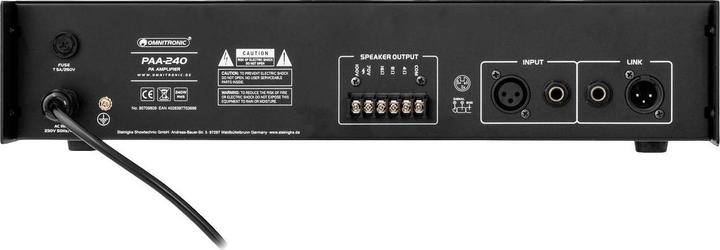 Actual product image Omnitronic PAA-240 ELA Amplifier