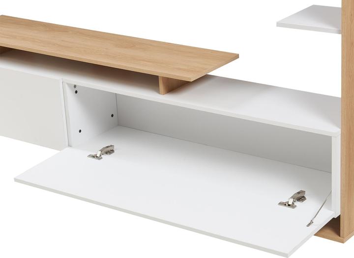 Produktbild En.Casa Fernsehschrank Rauki 233x31x141 cm Weiss/Eicheoptik (233 x 31 x 141 cm)