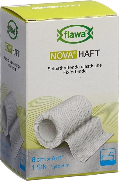 Actual product image Flawa Nova Haft cohesive gauze bandage 8 cm x 4 m 1 piece