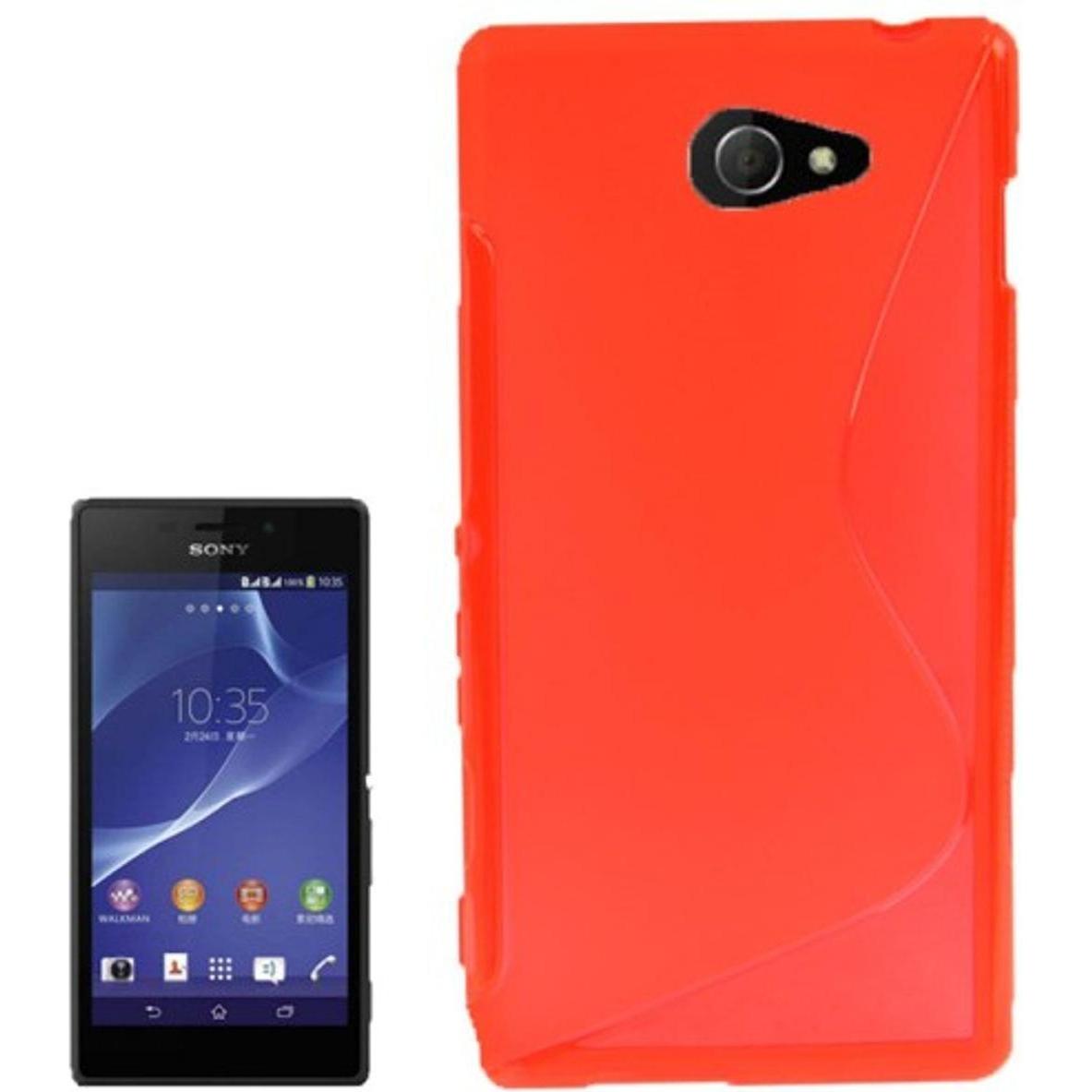 König Design Handyhülle S Line TPU Tasche für Sony Xperia M2 S50h Rot (Sony Xperia M2), Smartphone Hülle, Rot