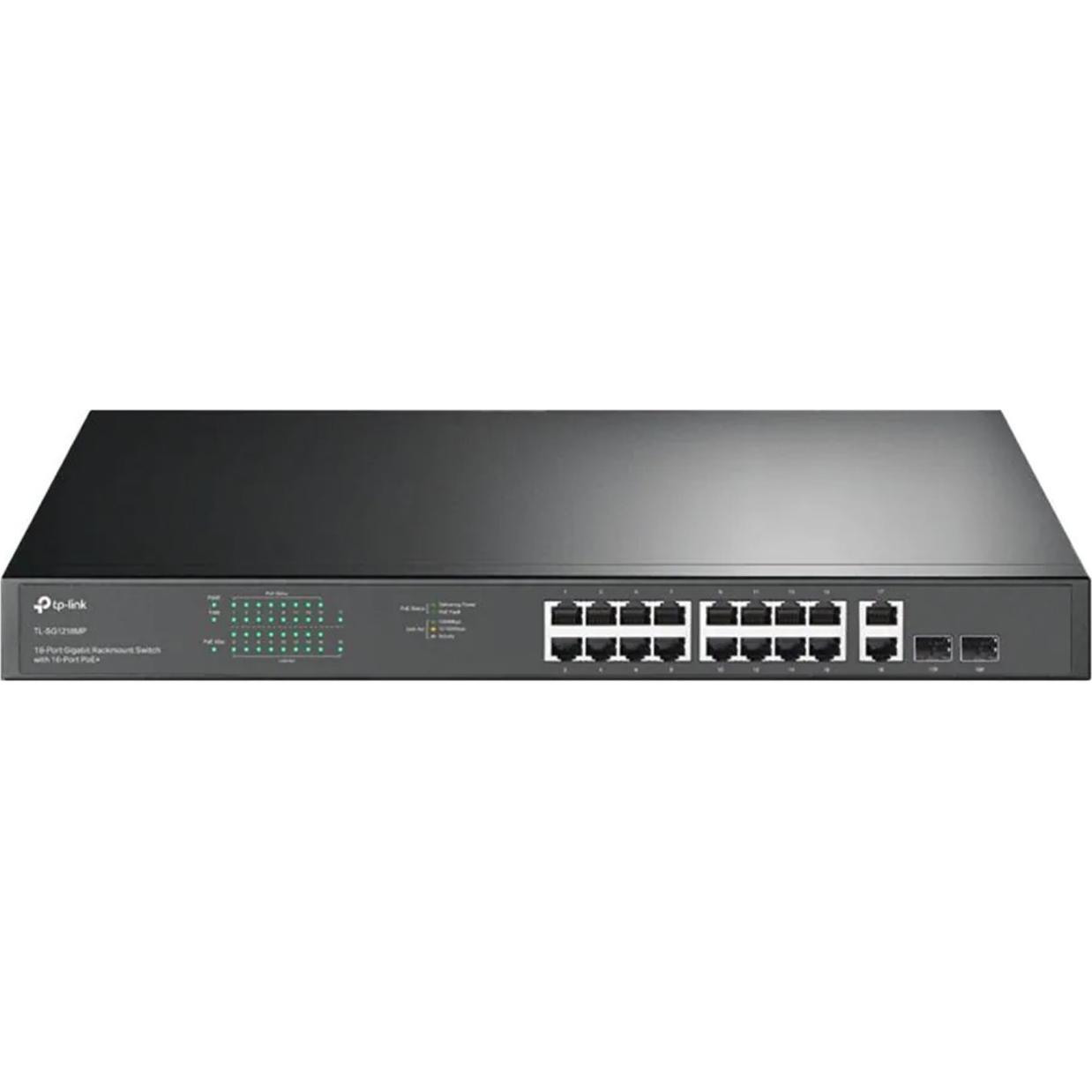TP-Link TL-SG1218MP (18 Ports), Netzwerk Switch, Schwarz