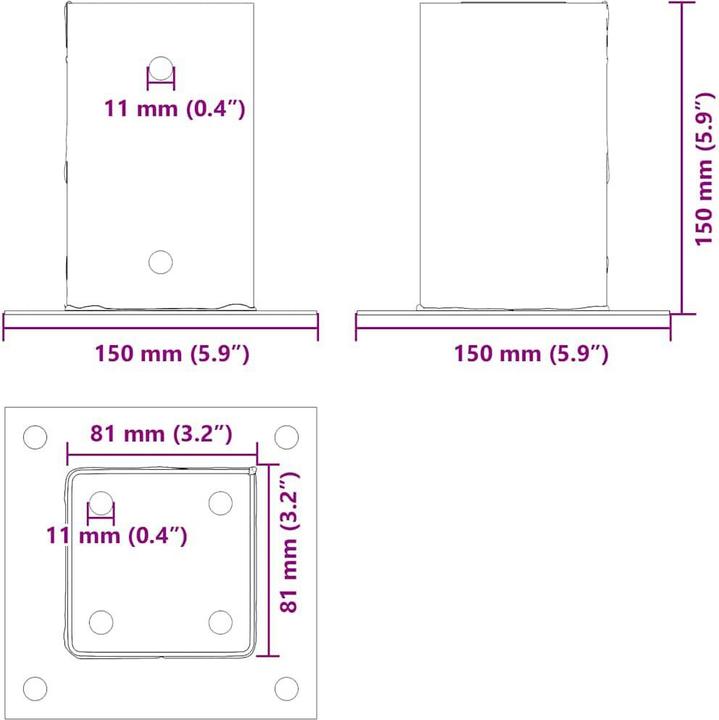 Actual product image vidaXL Pfostenträger
