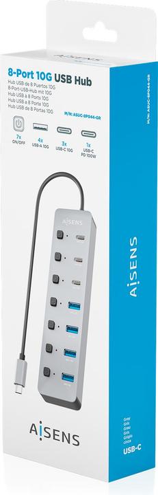Produktbild Aisens ASUC-8P044-GR (USB-C, 8 Ports)